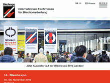 Tablet Screenshot of blechexpo-messe.de
